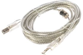 Кабель Cablexpert USB 2.0 Pro AM/BM, 3м, экран прозрачный CCF-USB2-AMBM-TR-10 (артикул 16205171) – фото 1