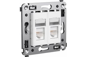 Двойная розетка DKC, Avanti, Белое облако, RJ45, в стену, категория 6 4400294 (артикул 16403877) – фото 1