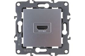 Розетка ЭРА 12-3114-03 HDMI, IP20, 12, алюминий Б0027483 (артикул 15981801) – фото 1