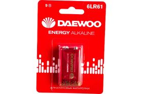 Алкалиновая батарейка DAEWOO 6LR61 ENERGY Alkaline 2021 BL-1 5029729 (артикул 17371692) – фото 1