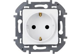 Розетка Legrand 2К+З - немецкий стандарт - 16 А - 250 В - INSPIRIA - белый 673720 (артикул 20964477) – фото 1