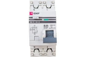 Дифференциальный автомат EKF PROxima АД-32, 1P+N, 25А/10мА, 4,5кА DA32-25-B-10-pro (артикул 16367340) – фото 1