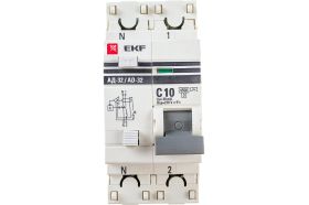Дифференциальный автомат EKF АД-32 1P+N 10А/30мА 4,5кА PROxima SQDA32-10-30-pro (артикул 16126525) – фото 1