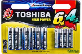 Алкалиновый элемент питания Toshiba 6*LR6 + 4*LR03 multipack 10/card 5450 (артикул 16379444) – фото 1