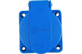 Приборная розетка Schuko TP Electric синего цвета 16A, 240В, IP44 3101-310-0900 (артикул 20711625) – фото 1