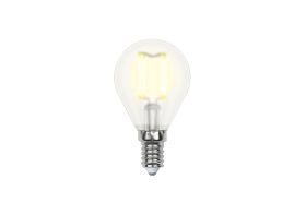 Светодиодная лампа Uniel LED-G45-7,5W/WW/E14/CL GLA01TR. Форма шар, прозрачная. UL-00003250 (артикул 15932241) – фото 1