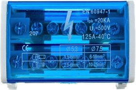 Шина на DIN-рейку в корпусе (кросс-модуль) STEKKER 2x7 L+PEN LD505-207 39680 (артикул 21292954) – фото 1