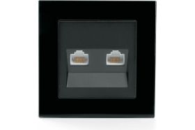 Компьютерная 2-местная розетка RJ-45 STEKKER серия Катрин, GLS00-7006-05, черный 39509 (артикул 20255800) – фото 1