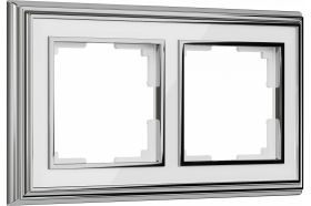 Рамка WERKEL на 2 поста хром белый W0021331 a051211 (артикул 15777429) – фото 1