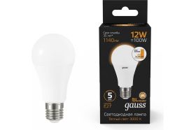 Лампа Gauss A60 12W 1140lm 3000K Е27 шаговое диммирование LED 1/10/50 102502112-S (артикул 18088789) – фото 1