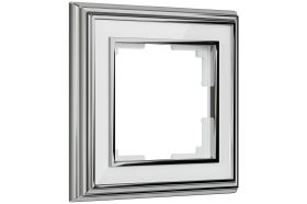 Рамка WERKEL W0011331 на 1 пост Palacio хром белый a051210 (артикул 15777453) – фото 1