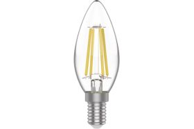 Лампа Gauss Basic Filament, свеча, 4,5W, 420lm, 4100К, Е14, LED, 1/10/50 1031215 (артикул 16436853) – фото 1