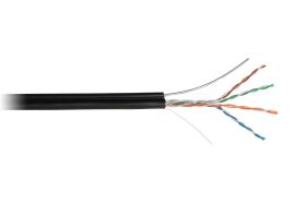 Кабель NETLAN U/UTP 4 пары, категория 5e, внешний, PE до -40C, с тросом, черный, 305м EC-UU004-5E-PE-SW-BK (артикул 16198212) – фото 1