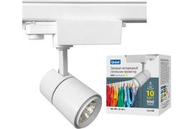 Трековый светодиодный светильник Uniel трехфазный 10W, 3000K, H WHITE ULB-T52 UL-00007491 (артикул 19563540) – фото 1