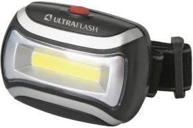Налобный фонарь, черный, 3Вт COB LED, 3 режима, пластик Ultraflash LED5380 12870 (артикул 15905234) – фото 1