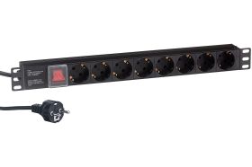 Блок розеток ExeGate ServerPro PDU-19H805 Al-8S-EU3CU-SW, 19, 1U, алюминий, 8Schuko, евро, 3м 280844 (артикул 17618184) – фото 1
