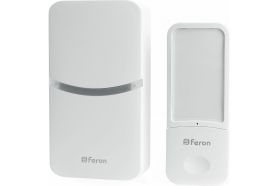 Дверной беспроводной электрический звонок FERON DB-100 звонок IP44 18 мелодий, 230V, белый 41437 (артикул 18249859) – фото 1