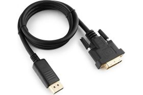 Кабель Cablexpert, DisplayPort-DVI, 1м, 20M/25M, черный, экранированный, пакет, CC-DPM-DVIM-1M (артикул 16206393) – фото 1