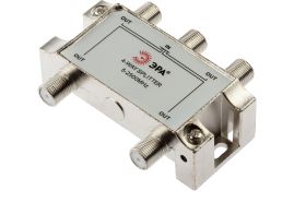 Делитель ЭРА ТВ DFSAT04 4 ответвления под F разъем, 5-2500 МГц Б0048328 (артикул 16925677) – фото 1