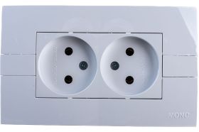 2-я розетка MONO ELECTRIC Eco, без заземления, белый/белый 101-010105-121 (артикул 16457723) – фото 1