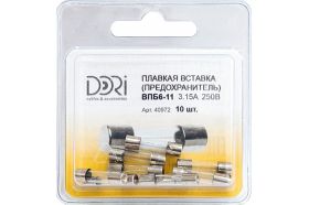 Плавкая вставка DORI ВПБ6-11 3,15А 250В 10 шт 40972 (артикул 21239212) – фото 1