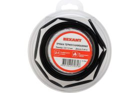 Термоусаживаемая трубка REXANT 3,0/1,5 мм черная, ролик 2,44 м 29-0006 (артикул 16915657) – фото 1