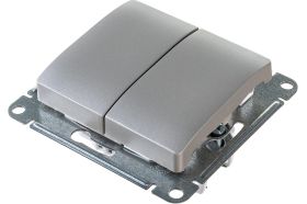 2-клавишный механизм выключателя Schneider Electric скрытой проводки Glossa 10А IP20 5 10AX платина GSL001251 (артикул 18125341) – фото 1