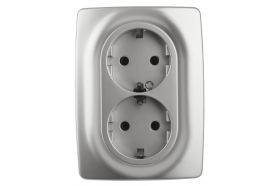 Розетка ЭРА 12210803, 2x2PE, Schuko, со шторками, 16A250В, IP20, 2, а Б0036444 (артикул 16134771) – фото 1