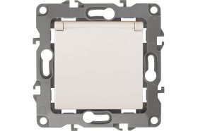 Розетка ЭРА 12-2103-02 2P+E Schuko со шторками с крышкой, 16A-250В, IP20, слоновая кость Б0014694 (артикул 15840945) – фото 1