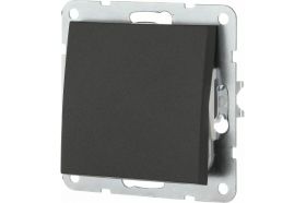 1-клавишный выключатель LK Studio, схема 1, 16 A, 250 B, черный бархат 860108-1 (артикул 16062524) – фото 1