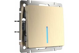 Выключатель WERKEL W1110110 одноклавишный с подсветкой шампань рифленый a051413 (артикул 15777338) – фото 1