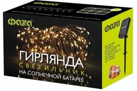 Солнечный светильник ФАZА SLR-G03-200Y нить, желт. 200 LED 5033344 (артикул 17403762) – фото 1