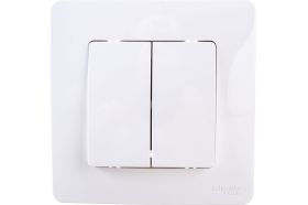 2-клавишный выключатель Schneider Electric BLANCA 10А, 250B, БЕЛЫЙ BLNVS010501 (артикул 16314295) – фото 1