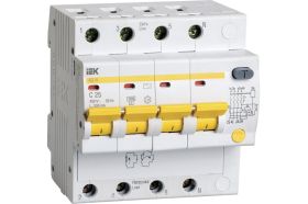 Дифференциальный автомат IEK АД14, 4Р, 25А, 300мА MAD10-4-025-C-300 (артикул 16300235) – фото 1