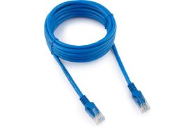 Медный патч-корд Cablexpert UTP PP10-3M/B кат.5e, 3м, литой, многожильный синий PP10-3M/B (артикул 15933233) – фото 1