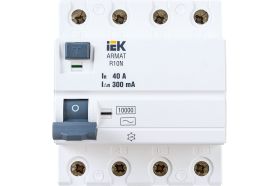 Выключатель дифференциального тока IEK ARMAT R10N 4P 40А 300мА тип AC AR-R10N-4-040C300 (артикул 20729985) – фото 1