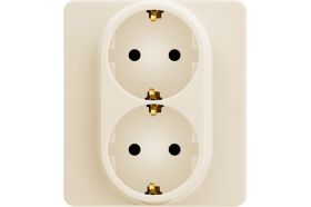 Розетка Legrand 2x2К+З - немецкий стандарт - 16 А - 250 В - INSPIRIA - слоновая кость 673751 (артикул 20964591) – фото 1