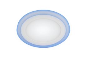 Светодиодный круглый светильник ЭРА LED 3-9 BL c cиней подсветкой LED 9W 220V 4000K Б0017493 (артикул 15980808) – фото 1