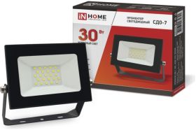 Светодиодный прожектор IN HOME СДО-7 30Вт 230В 6500К IP65 черный 4690612034621 (артикул 18539191) – фото 1