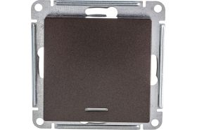Механизм выключателя Schneider Electric 1-кл. ATLAS DESIGN с подсветкой сх.1а 10АХ мокко 1240356 (артикул 15846204) – фото 1