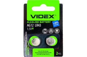 Щелочная/алкалиновая батарейка VIDEX AG12/386/LR43 2 штуки на блистере VID-AG12-2BC (артикул 18734346) – фото 1