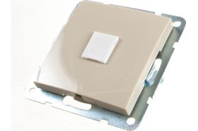 Компьютерная розетка LK Studio RJ-45, категория 5е, с накладкой, бежевый 866101-1 (артикул 16062412) – фото 1