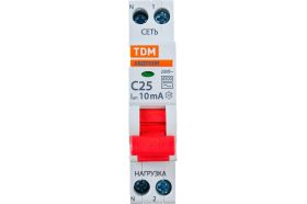 Автоматический выключатель дифференциального тока TDM 63М 2P1P+N C25 10мА 4,5кА тип АС SQ0202-0061 (артикул 18148585) – фото 1