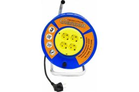 Силовой удлинитель на катушке Glanzen 4 гнезда ПВС 3x1,5 арт. EB-20-019 00-00006727 (артикул 21241192) – фото 1