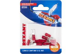 Вилочный изолированный наконечник REXANT d 3,2 мм 0.5-1.5 мм2, НВи 1.5-3 красный 10 шт 06-0402-A (артикул 21037948) – фото 1