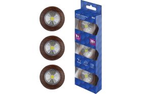 Светодиодный фонарь-подсветка REV, самоклеящийся, Pushlight, 3Pack, дерево 29102 2 (артикул 16122427) – фото 1