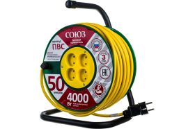 Силовой удлинитель на катушке 4 гн. 50м Союз 481S-3805 (артикул 15497624) – фото 1