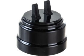 2-клавишный тумблерный выключатель Bylectrica А510-2204 10А открытой установки, серия РЕТРО, черный, А510-2204 черный (артикул 17394762) – фото 1