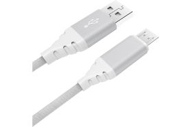 Дата-кабель AKAI USB А-microUSB, белый CBL208WT (артикул 21357376) – фото 1