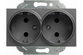 2-ая розетка Panasonic модуль, б/з темно-серый Karre Plus WKTT0204-2DG (артикул 20714529) – фото 1